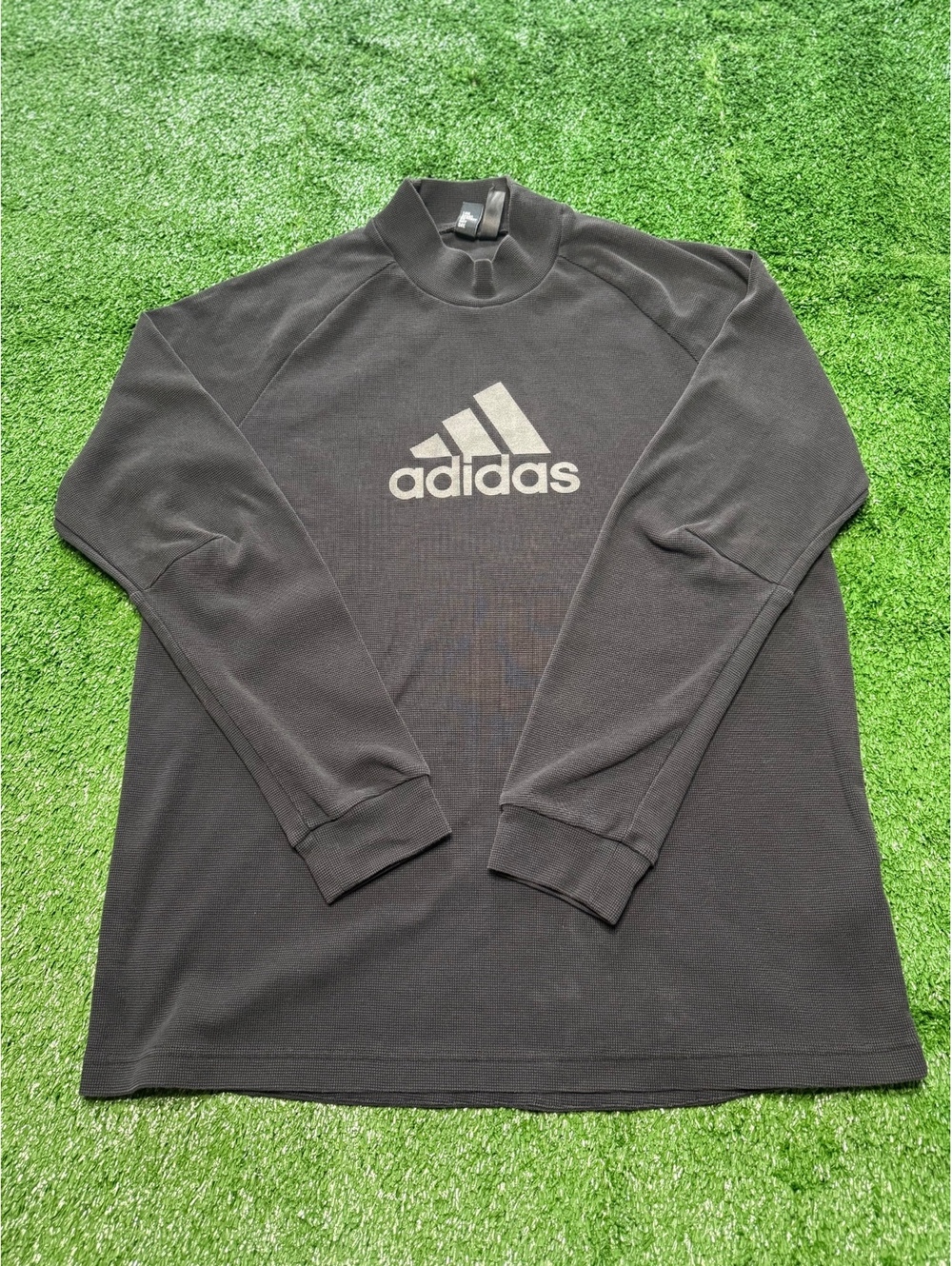 Adidas Mock-Neck | Waffle-Knit Long Sleeve | Size XL